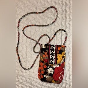 Vera Bradley Bittersweet Floral Mini Crossbody Cell Phone Purse With Chain Strap